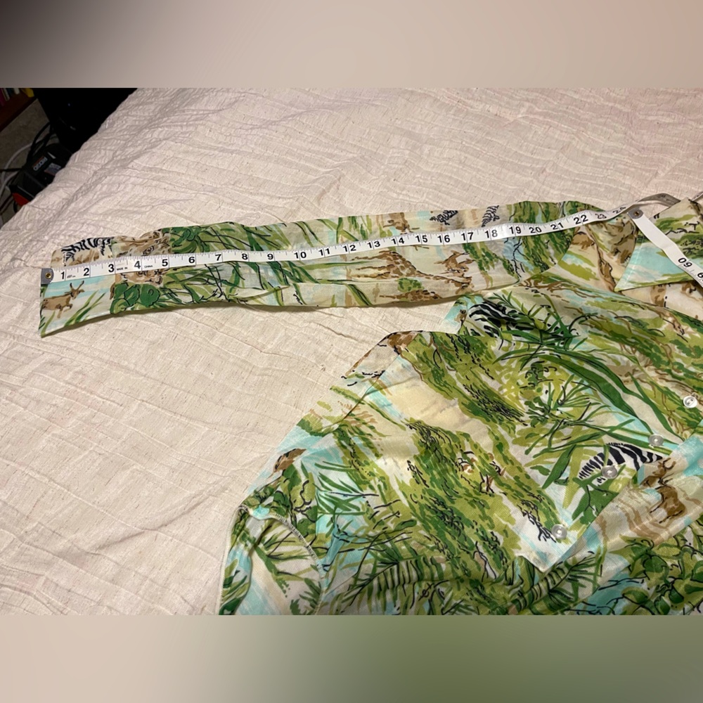 Vintage 1960s Safari Print Button-Up Bodysuit - Picture 5 of 13